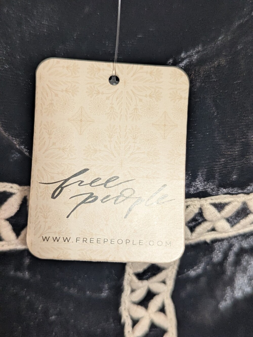 Free People Tyler Velvet Corset Top Black Cream Size M NWT MSRP $148 - Picture 4 of 9